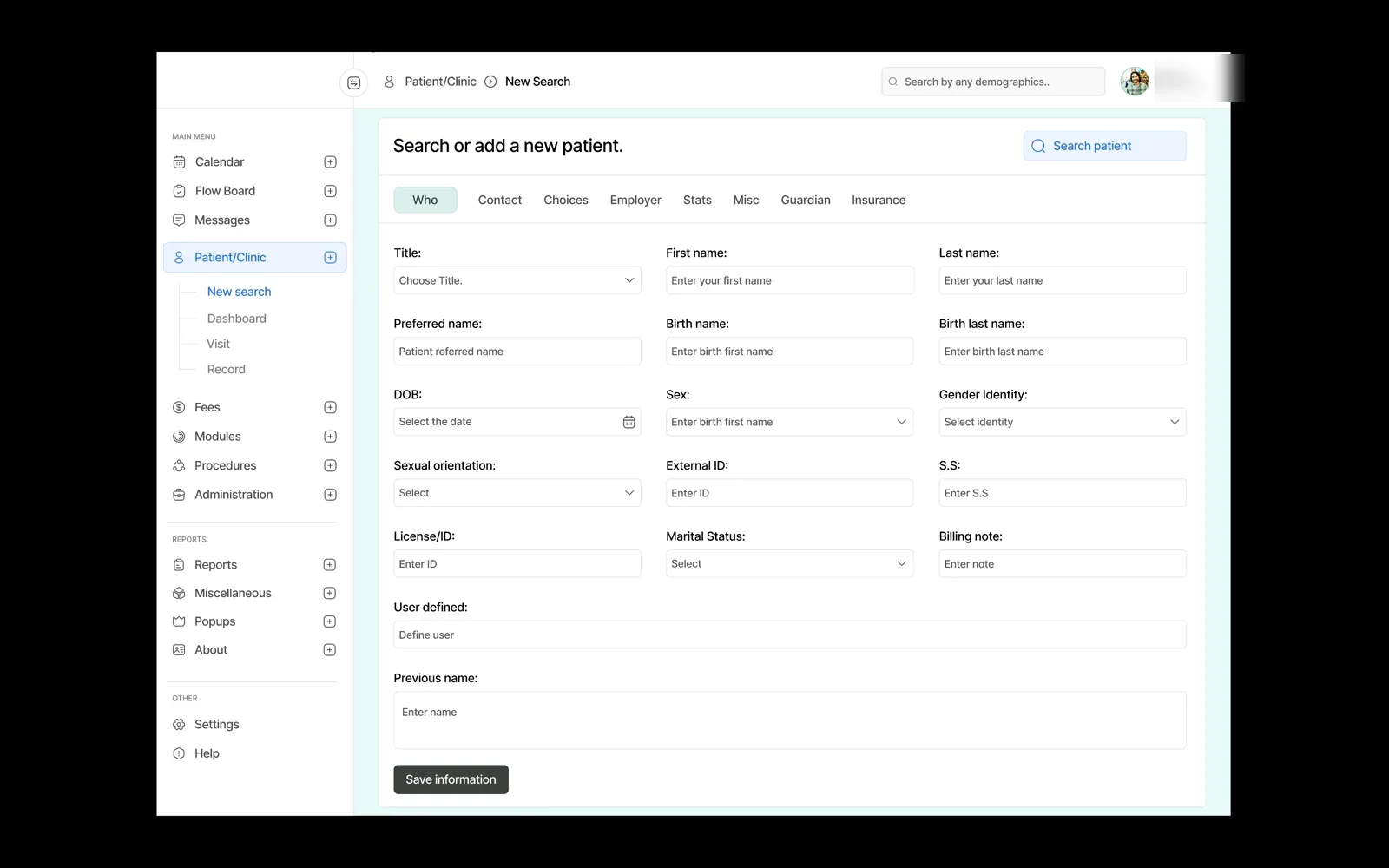 Open-EMR Hospital Dashboard: Hospital records and patient management